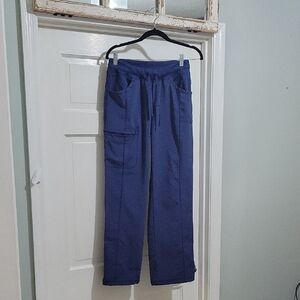 Cherokee Infinity Women's Navy Cargo Scrub Pant Mid Rise Drawstring Size S